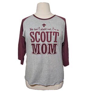 You Can't Scare Me I'm A SCOUT MOM Raglan Sleeve Tee Shirt Ladies 2X